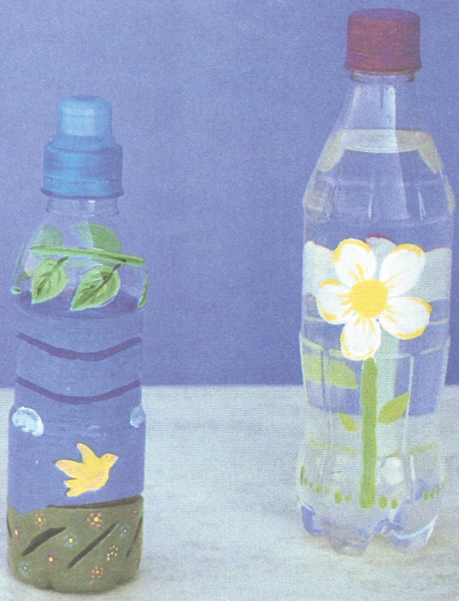 botellas reusadas pintadas