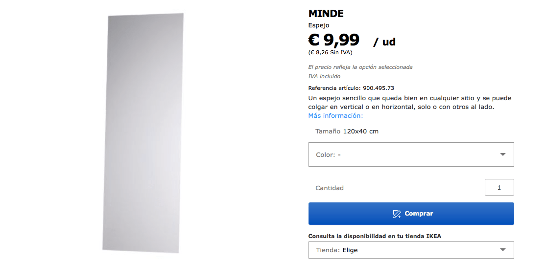 espejo minde ikea