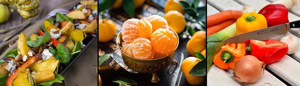 membrillo mandarinas pimientos alimentos de otoño