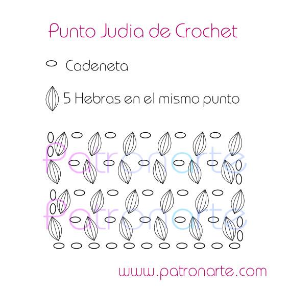 Patrón punto judía de crochet