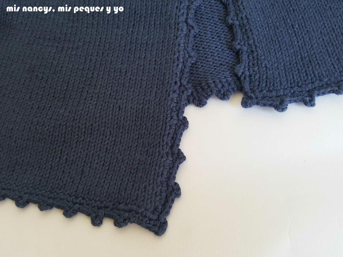 mis nancys, mis peques y yo, rebeca de punto para niña, detalle punto picot de ganchillo