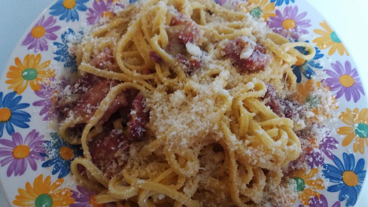 Pasta alla chitarra con carbonara