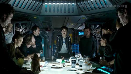 Ver escena de la tripulación de Alien: Covenant, toda reunida.