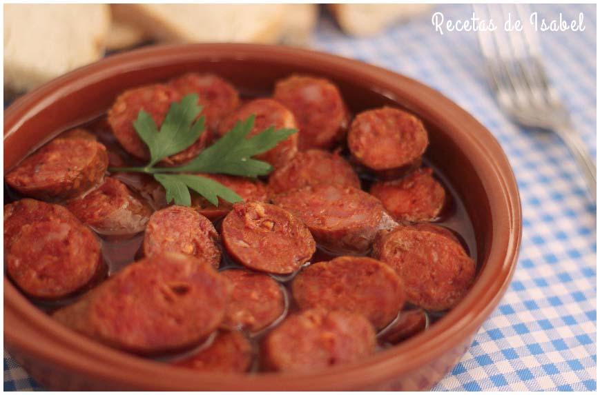 Receta de chorizos a la sidra