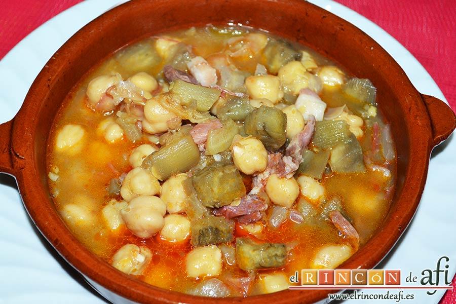 Garbanzos con berenjenas, sugerencia de presentación