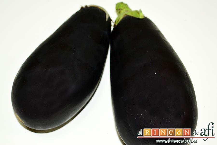 Garbanzos con berenjenas, seleccionar las berenjenas