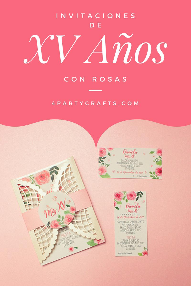 Invitaciones xv años con rosas Mexico