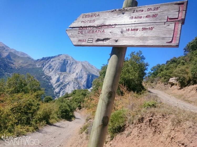 flecha indicativa de madera lebeña