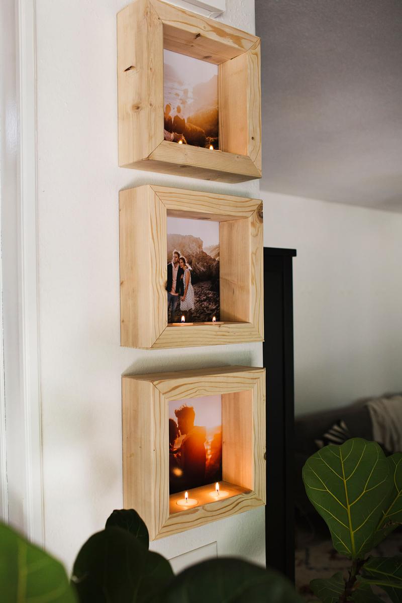 DIY: Marco de fotos con velas efecto hygge