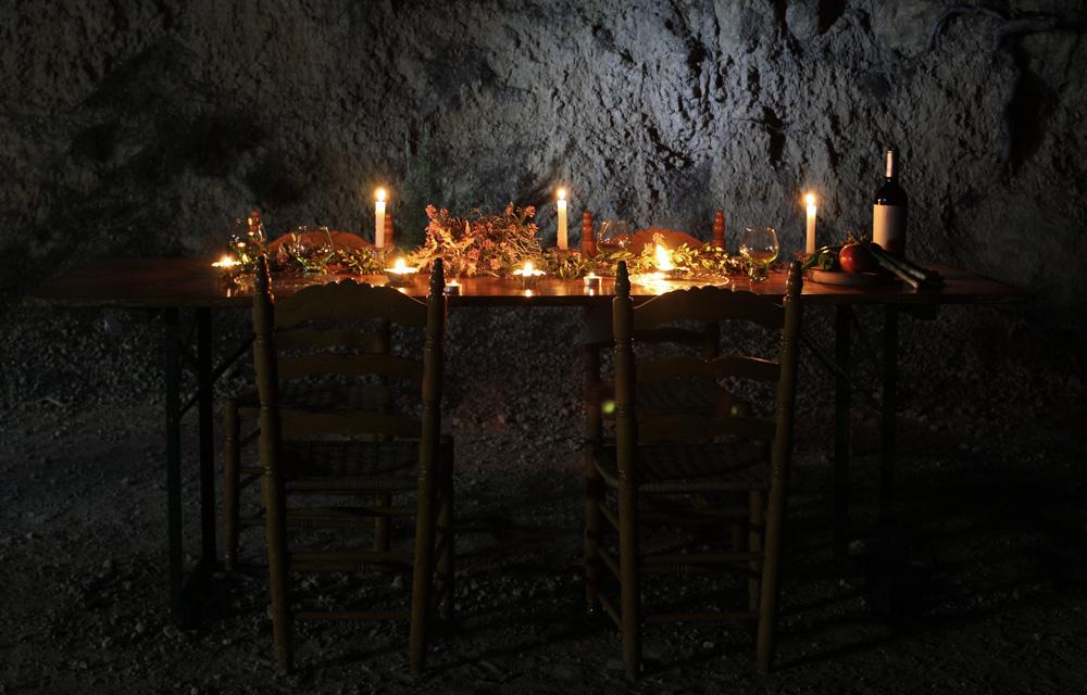 Centro de mesa otoñal con antiguos moldes de magdalenas