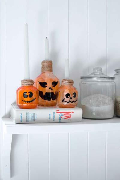 manualidad original para halloween: iluminacion original con velas para decorar