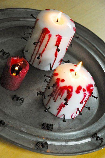 Decoración para Halloween casera: velas torturadas