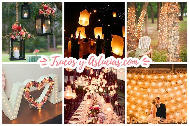 40 Ideas de Iluminación para Decorar una fiesta o Boda DIY