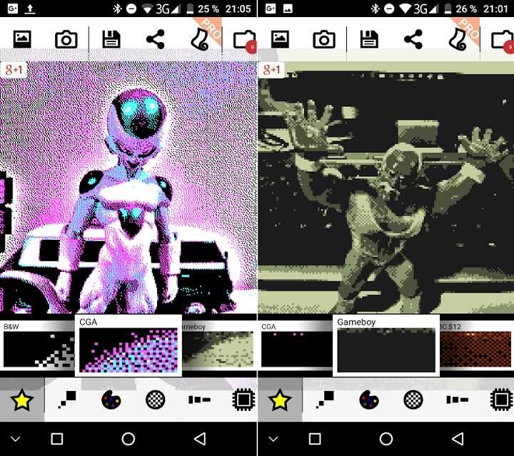 app con filtros retro de la Gameboy, NES, Commodore, Spectrum etc. para el móvil o celular