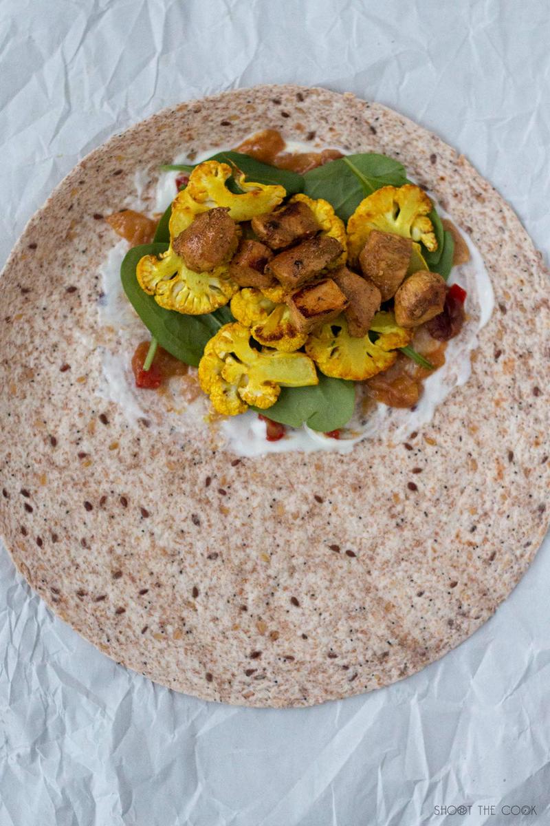 burrito de pollo y coliflor
