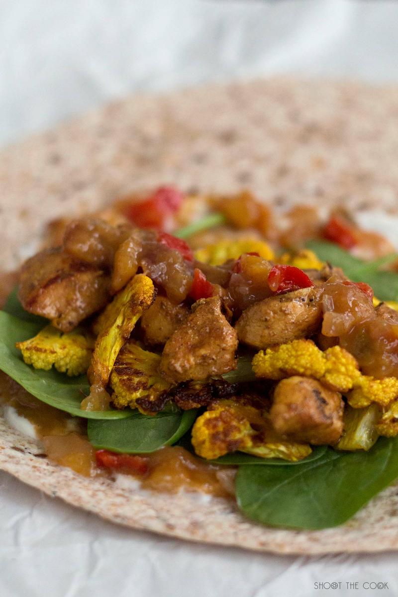 burrito de pollo y coliflor