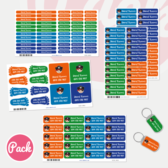 Pack etiquetas personalizadas