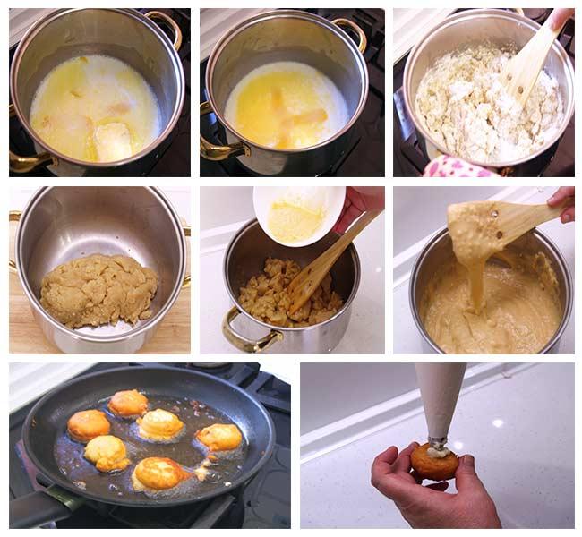 Buñuelos rellenos de crema