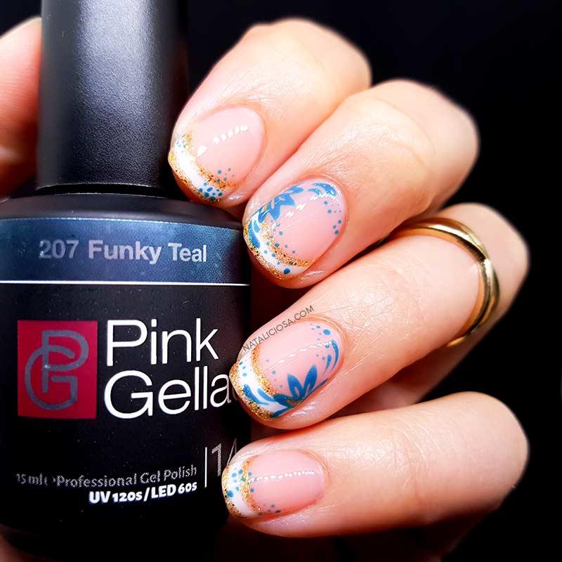 Como hacer una manicura francesa con toques azules paso a paso para invitada de boda