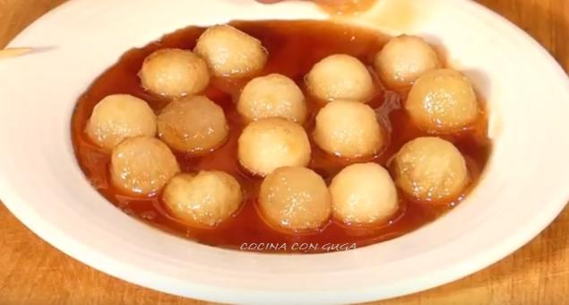 bolitas de melon caramelizadas