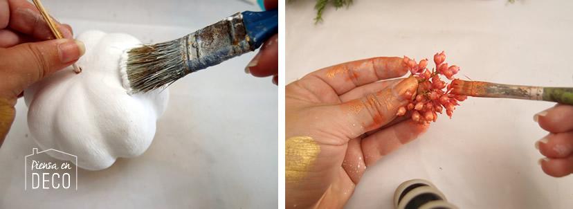 pintar calabazas para centro de mesa