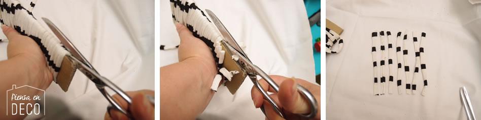 pasos para hacer alfombra de trapillo