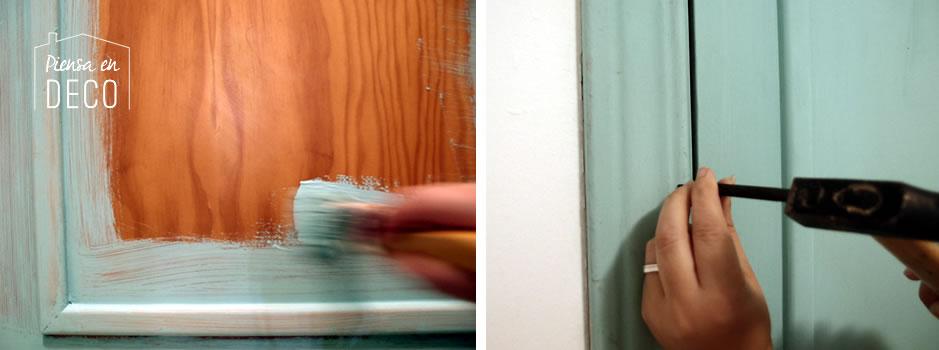 pintando una puerta con chalk paint