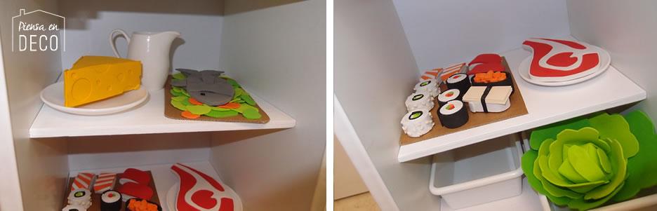  goma eva sushi, carne, pescado