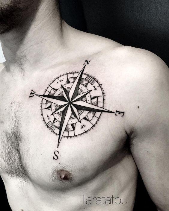 diseños de brujulas para hombres 8 - +90 Tatuajes de brújulas para hombres y mujeres Diseños y significados