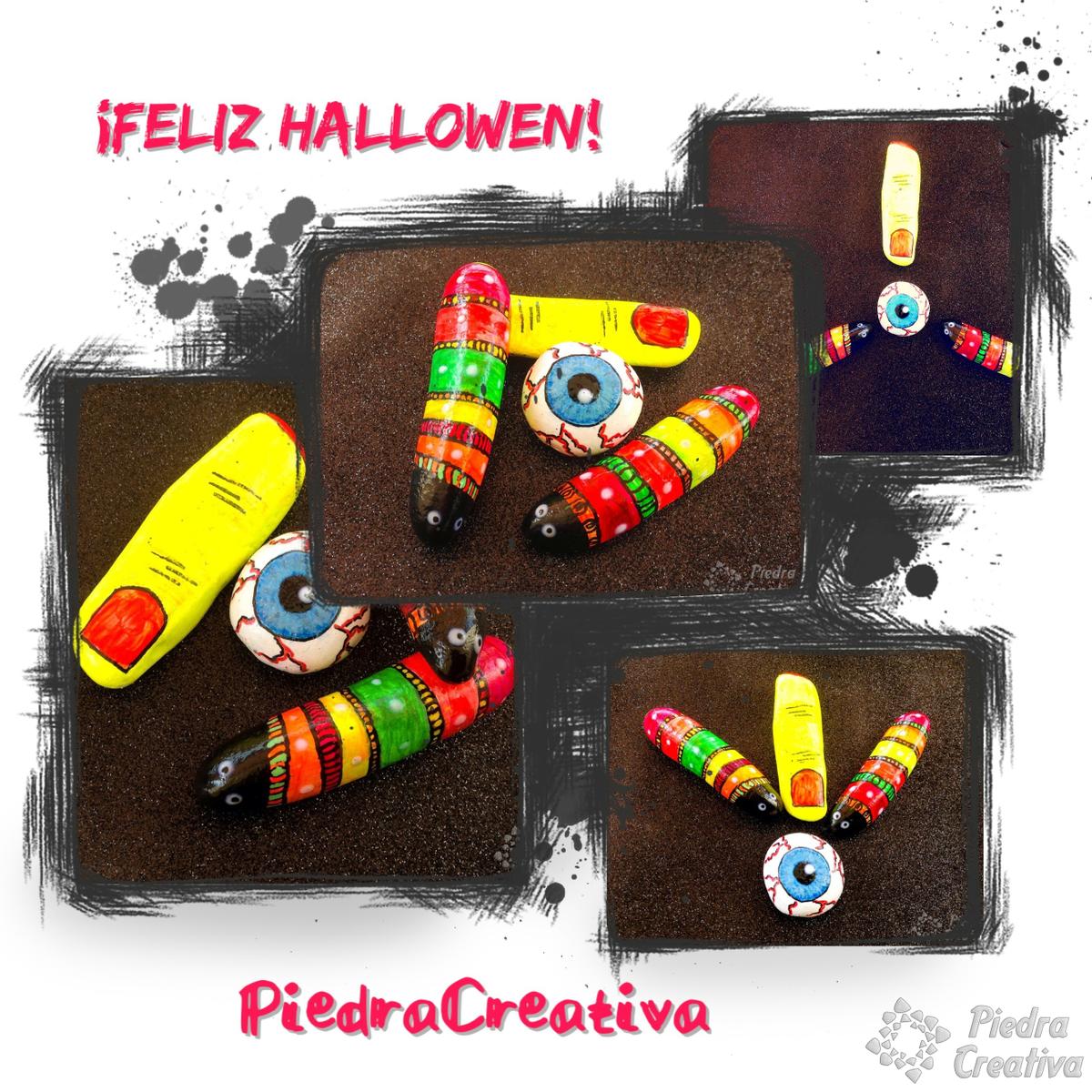 Feliz Halloween con piedras pintadas por PiedraCreativa