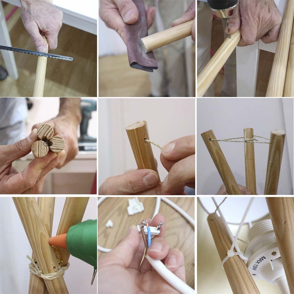 paso a paso para hacer una lampara de pie