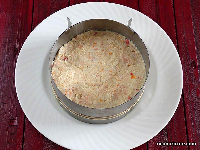 Pastel frío de marisco