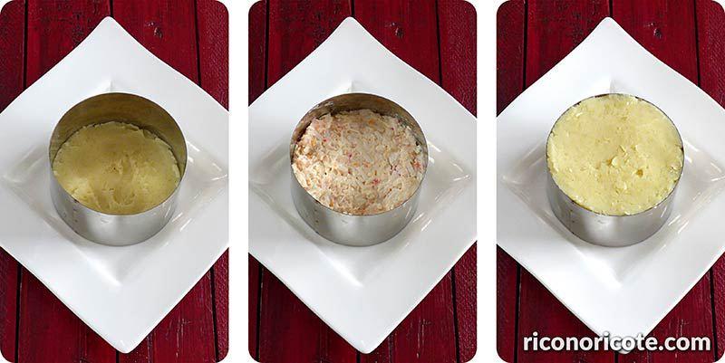 Pastel frío de marisco