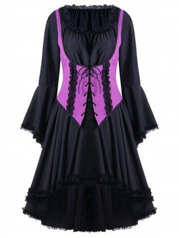 New Two Tone Halloween Lace Up Cocktail Dress VIOLET ROSE 2XL