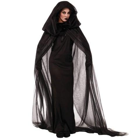 Hot Fancy Dress Cosplay Suit Witch Hooded Halloween Costume Supplies BLACK 2XL