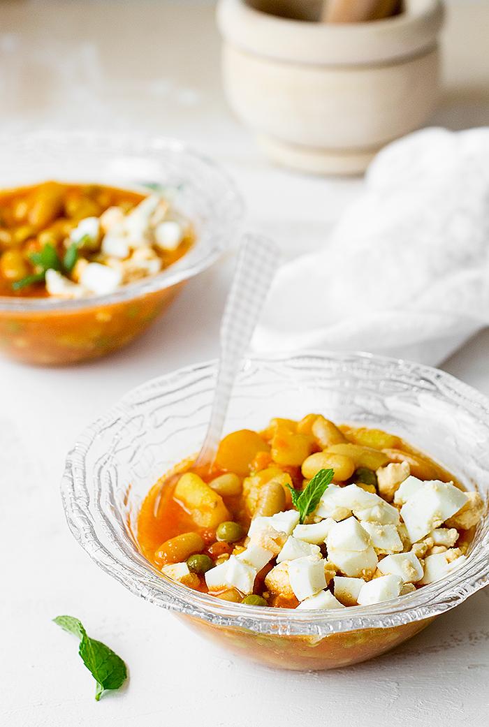 potaje de alubías con huevo