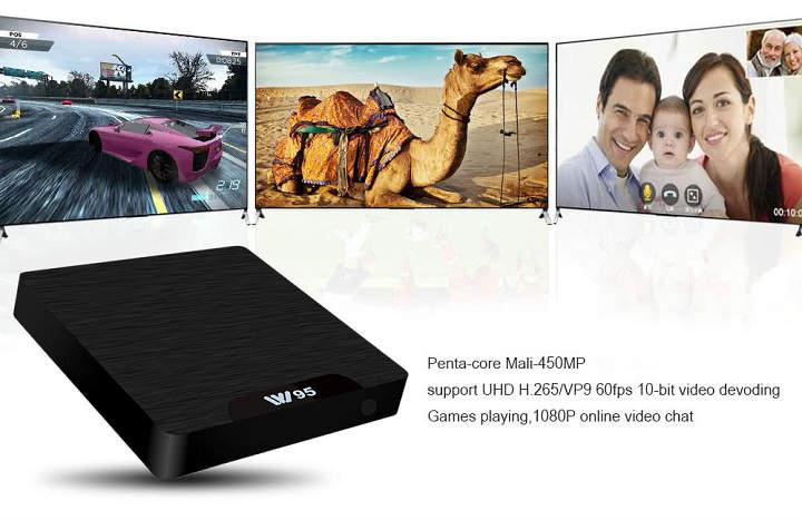 W95 TV Box Android 7.1 16GB ROM 2GB RAM HEVC H.265 y VP9 HDR10 CPU Amlogic S905W Quad core de 64 bits especificaciones precio y opinion TV Box barata