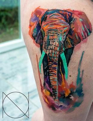 tatuajes de elefantes a color mujeres 5 - +40 Tatuajes de elefantes, significados - dise&ntilde;os en hombres y mujeres
