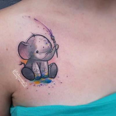 tatuajes peque&ntilde;os de elefantes 3 - +40 Tatuajes de elefantes, significados - dise&ntilde;os en hombres y mujeres