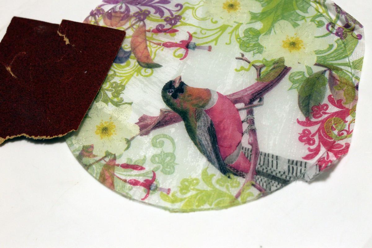 decoupage sobre vidrio