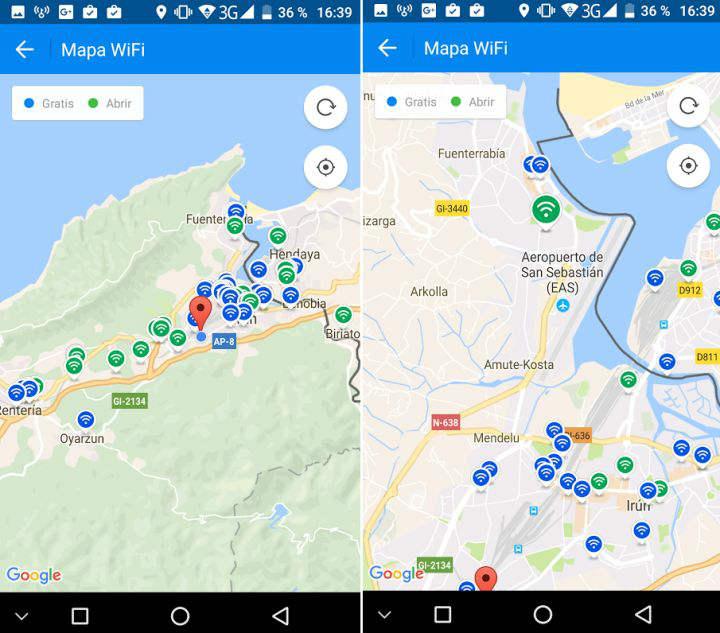 Puntos de acceso WiFi gratis conexion a internet inalambrica gratuita compartida por comunidad de usuarios de WiFi Master Key conexión desde el móvil celular Android