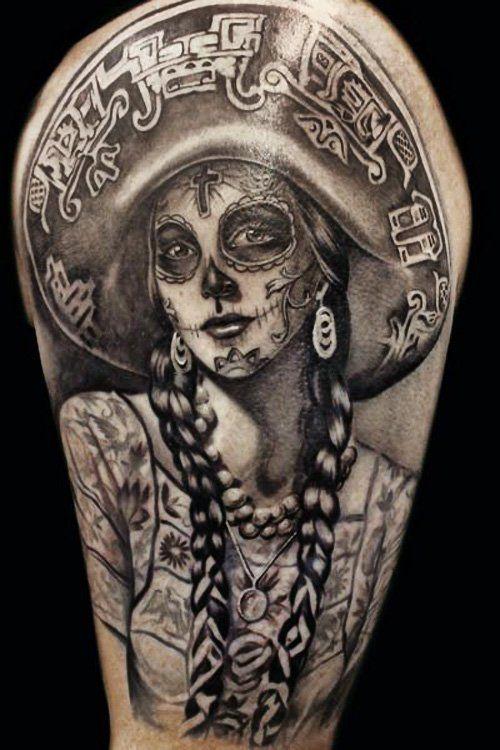 catrina mariachi tatuada - +60 Tatuajes de catrinas, diseños, significados y su representación