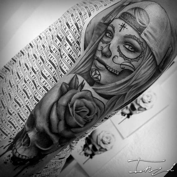 catrina y calavera tatoo - +60 Tatuajes de catrinas, diseños, significados y su representación