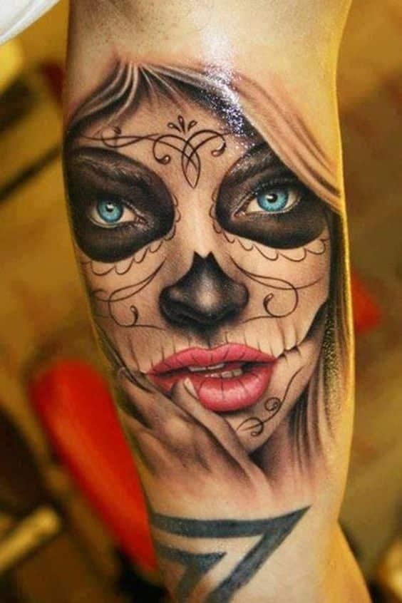 diseño de tatuaje catrinas - +60 Tatuajes de catrinas, diseños, significados y su representación