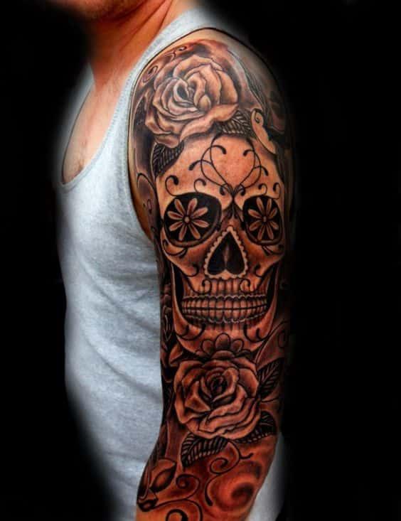 calavera mexicana hombres - +60 Tatuajes de catrinas, diseños, significados y su representación