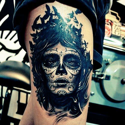 diseño catrina tatuaje - +60 Tatuajes de catrinas, diseños, significados y su representación
