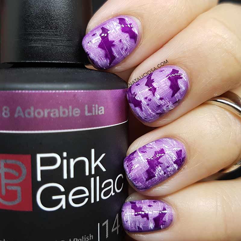 swatches 218 pink gellac adorable lila morado claro metalico brillante nail art blog en mi nail blog