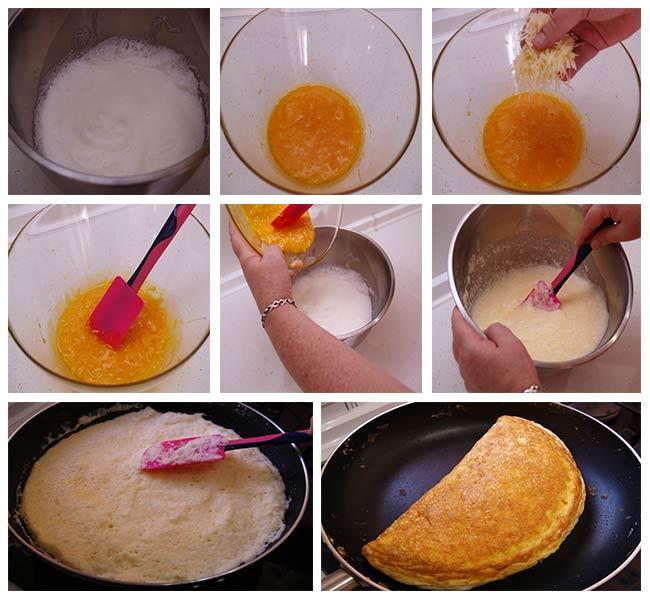 Tortilla soufflé con queso