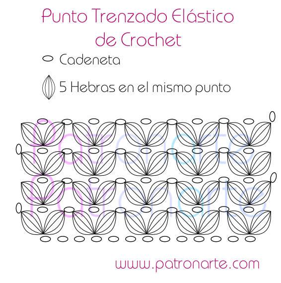 Patron Punto de Crochet Trenzado elástico