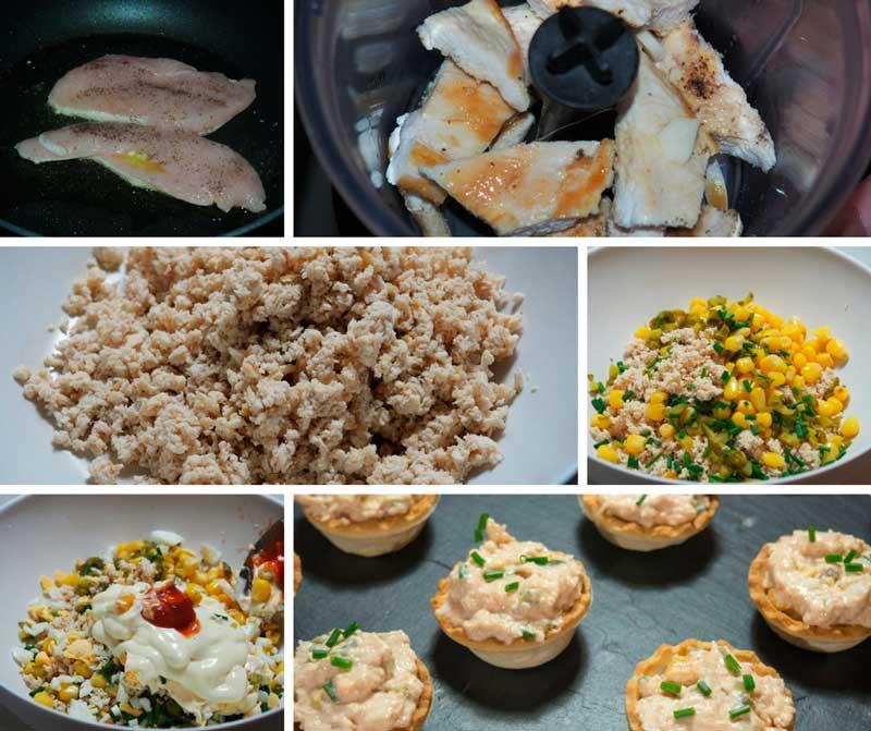 canapes de pollo receta